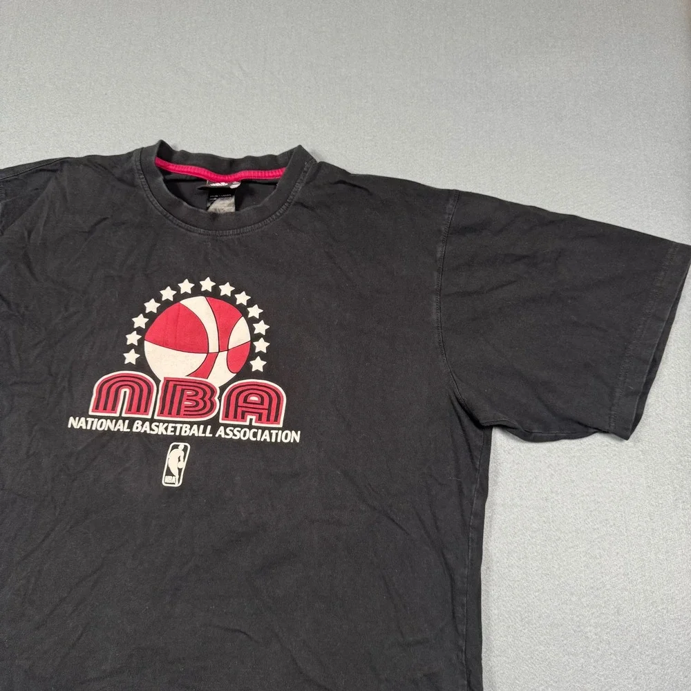 Adidas NBA National Basketball Association Graphic T-Shirt Mens XL Black Vintage